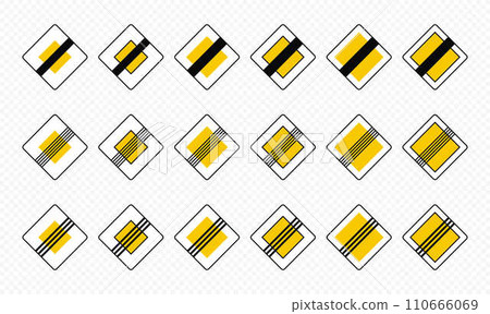 End of priority road sign vector design 110666069