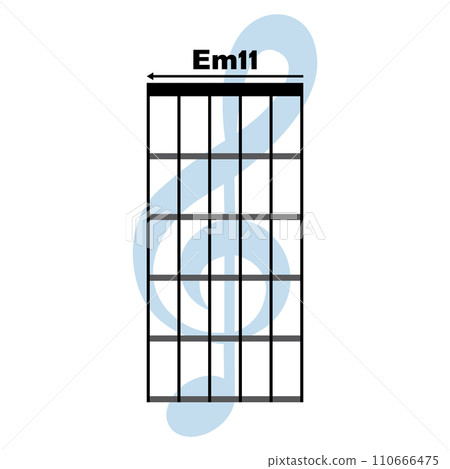 Em11 guitar chord icon Em11 guitar chord icon 110666475