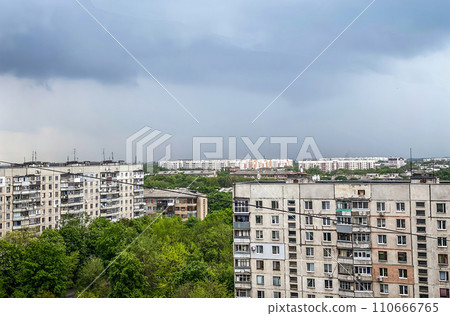 Cityscape from above on an apartment building in Kharkov, Ukraine Cityscape from above on an apartment building in Kharkov, Ukraine 110666765