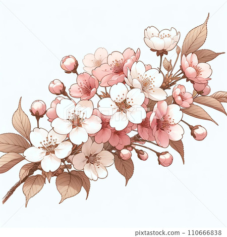 水彩畫的櫻花插圖 110666838
