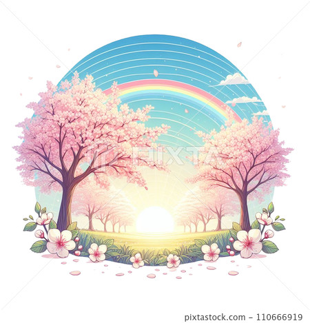 梅花、櫻花、賞花、彩虹 110666919