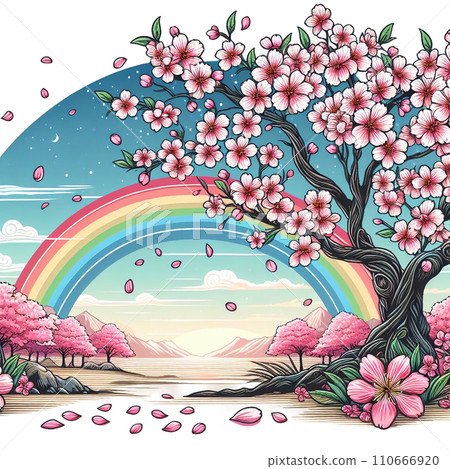 梅花、櫻花、賞花、彩虹 110666920