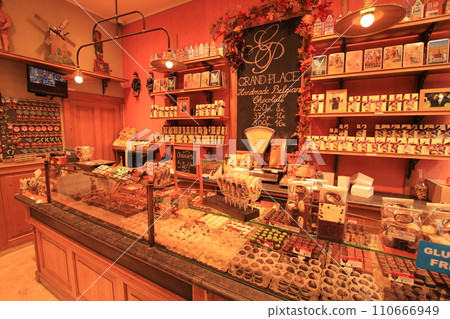 Chocolate shop in Grand Place (Brussels, Belgium) Chocolate shop in Grand Place (Brussels, Belgium) 110666949