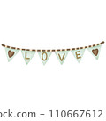 garland of green flags hanging 110667612