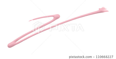 pink watercolor painted zigzag lines isolated on white background. 110668227