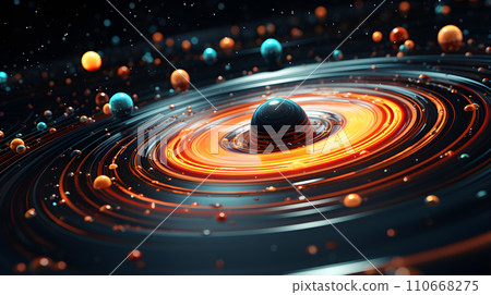 漂浮在太空中的藍色星球 漂浮在太空中的藍色星球 110668275