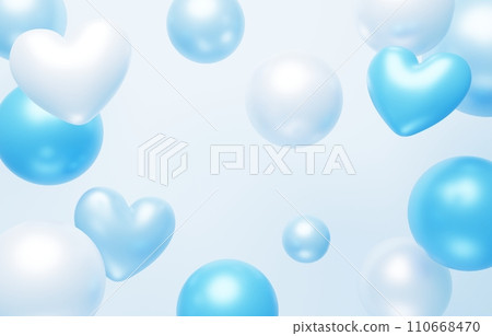 3D背景素材_心型_淺藍色 3D背景素材_心型_淺藍色 110668470