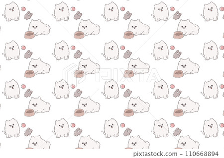 博美犬吃玩的透明背景 110668894