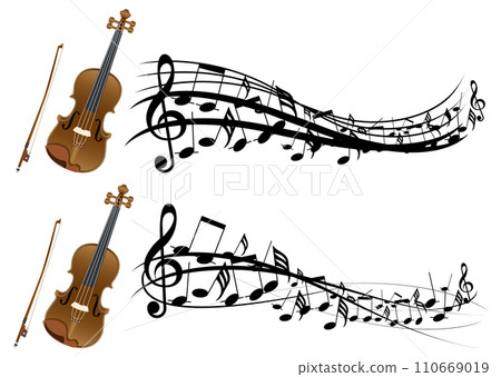 小提琴和音符 110669019