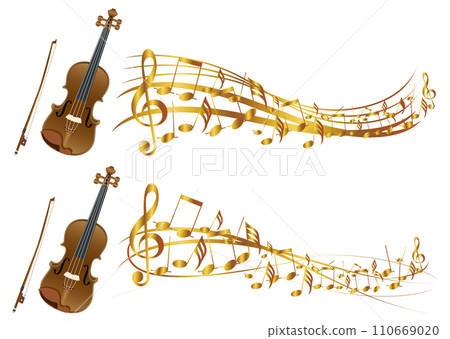 Violin and musical notes 110669020