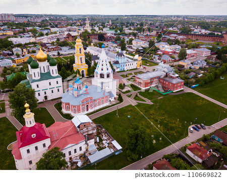 Aerial view of Kolomna with Kremlin 110669822