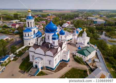 Aerial view of Bogolyubsky monastery at city vladimir. Russia Aerial view of Bogolyubsky monastery at city vladimir. Russia 110669997