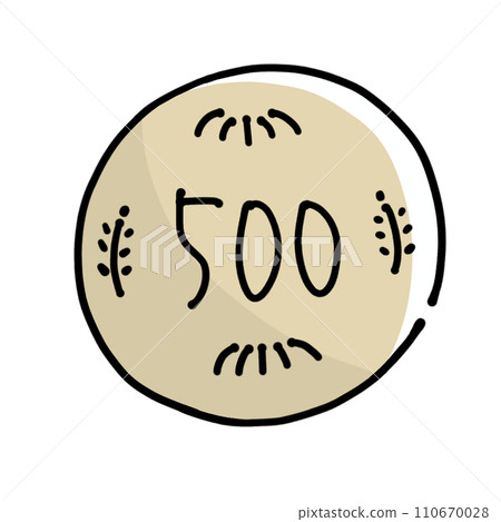 Loose simple 500 yen coin, single item, solid painting Loose simple 500 yen coin, single item, solid painting 110670028