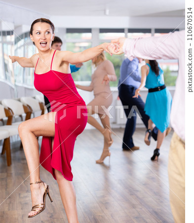 Adult woman dancing Adult woman dancing 110670514