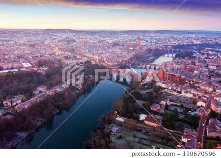 Aerial view of French city of Albi Aerial view of French city of Albi 110670596