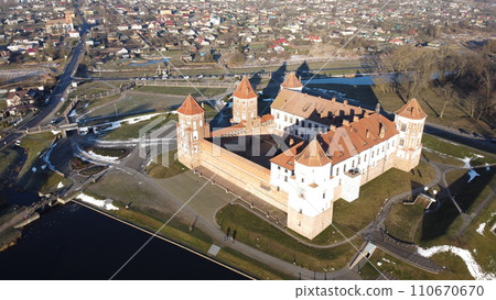 Panoramic view of ancient Mir Castle 110670670