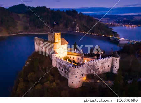 Dunajec Castle at dusk 110670690