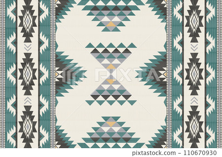 Navajo tribal vector seamless pattern. Native American ornament. Ethnic South Western decor style. Boho geometric ornament. Vector seamless pattern. Mexican blanket, rug. Woven carpet illustration. 110670930