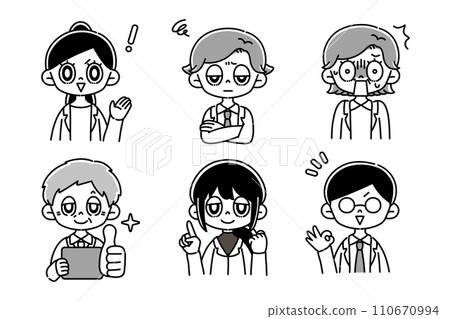 Various doctors set black and white Various doctors set black and white 110670994