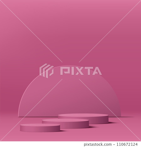 3d valentine podium scene for product display or placement. Vector 110672124