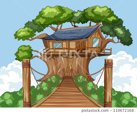 Enchanted Treehouse in Lush Forest 110672168