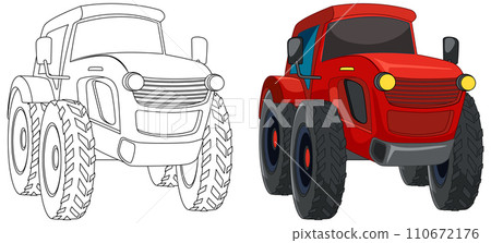 Colorful Monster Truck Vector Illustration 110672176
