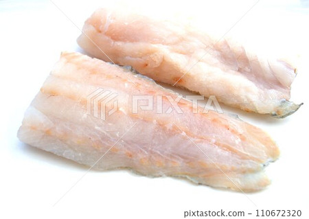 Cut raw cod fillet Cut raw cod fillet 110672320