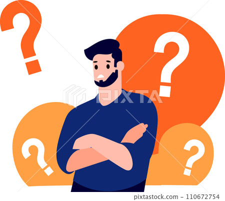 a man with suspicious expression in flat style isolated on background a man with suspicious expression in flat style isolated on background 110672754