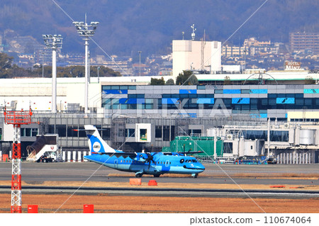Osaka International Airport AMX Amakusa Airlines Takeoff Ready Osaka International Airport AMX Amakusa Airlines Takeoff Ready 110674064
