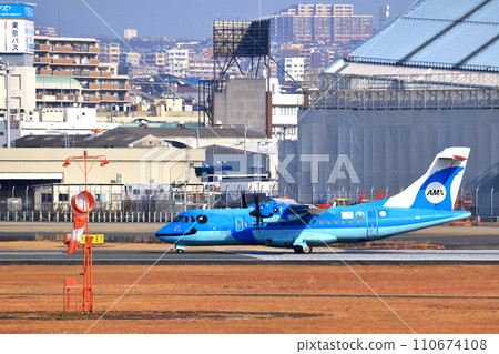 Osaka International Airport AMX Amakusa Airlines Takeoff Ready 110674108