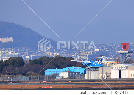 Osaka International Airport AMX Amakusa Airlines Takeoff Ready 110674131