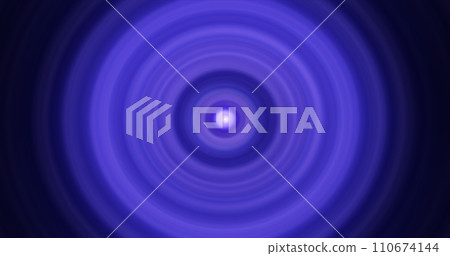 Abstract background of bright blue glowing energy magic radial circles of spiral tunnels made of lines 110674144