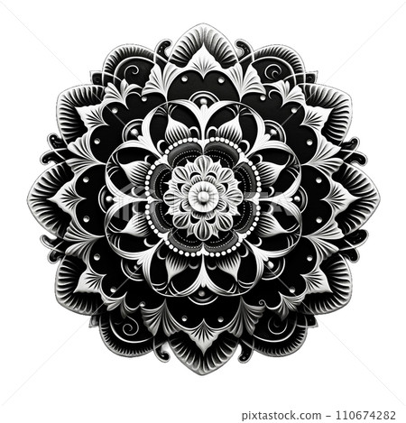Mandala geometric pattern illustration icon 110674282
