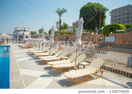 Majestic and beautiful scenery of the Nile River in Egypt 110674809