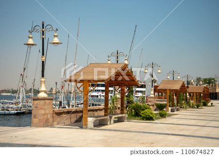 Majestic and beautiful scenery of the Nile River in Egypt 110674827