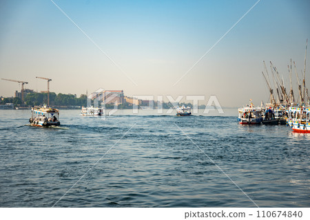 Majestic and beautiful scenery of the Nile River in Egypt 110674840