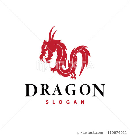 Dragon logo simple design animal legend dragon silhouette illustration template Dragon logo simple design animal legend dragon silhouette illustration template 110674911