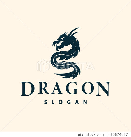 Dragon logo simple design animal legend dragon silhouette illustration template Dragon logo simple design animal legend dragon silhouette illustration template 110674917