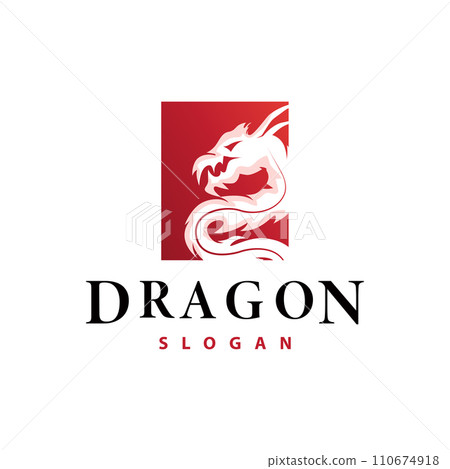 Dragon logo simple design animal legend dragon silhouette illustration template Dragon logo simple design animal legend dragon silhouette illustration template 110674918