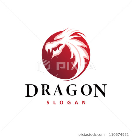 Dragon logo simple design animal legend dragon silhouette illustration template Dragon logo simple design animal legend dragon silhouette illustration template 110674921