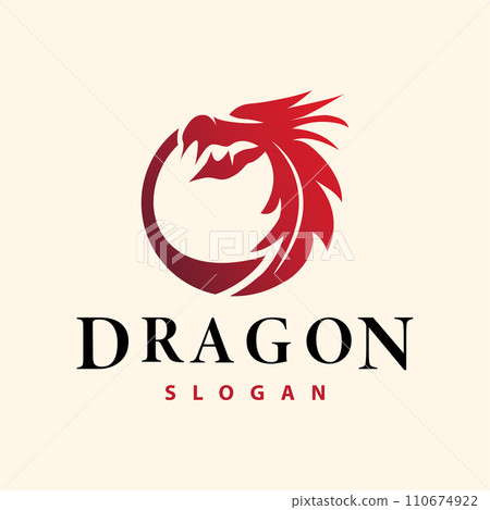 Dragon logo simple design animal legend dragon silhouette illustration template Dragon logo simple design animal legend dragon silhouette illustration template 110674922