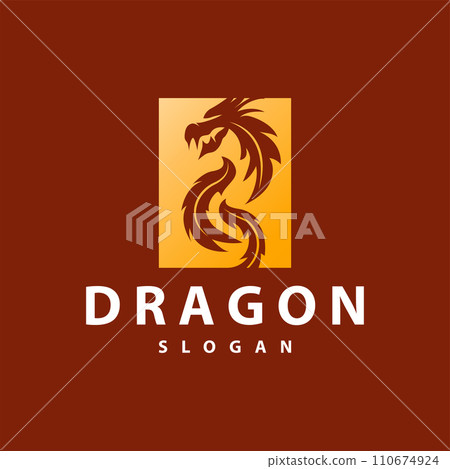 Dragon logo simple design animal legend dragon silhouette illustration template Dragon logo simple design animal legend dragon silhouette illustration template 110674924
