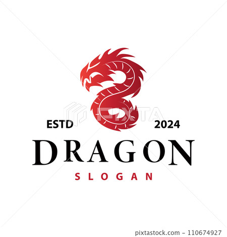 Dragon logo simple design animal legend dragon silhouette illustration template Dragon logo simple design animal legend dragon silhouette illustration template 110674927