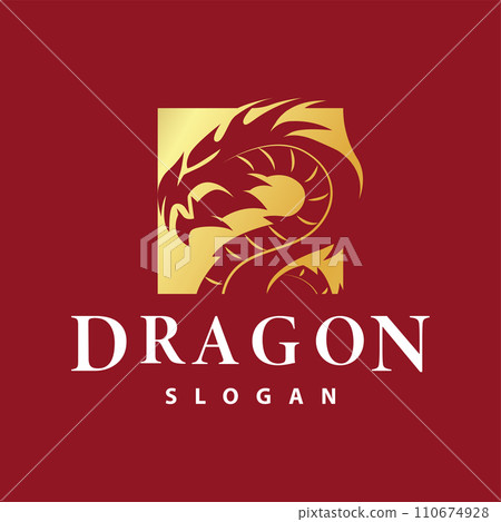 Dragon logo simple design animal legend dragon silhouette illustration template Dragon logo simple design animal legend dragon silhouette illustration template 110674928