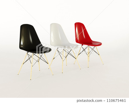 [3DCG] Eames dining shell chair with horizontal background 110675461
