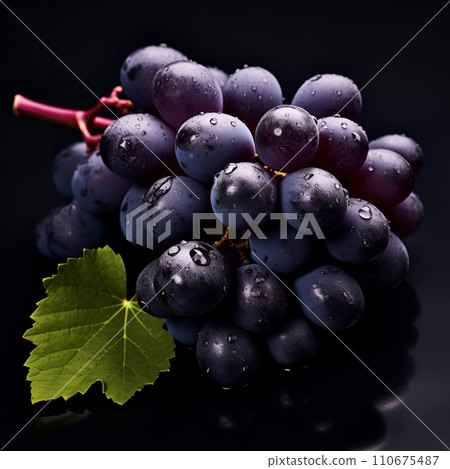 Sweet grapes with drops closeup Sweet grapes with drops closeup 110675487