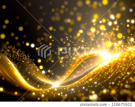 金色光粒子波[AI生成影像] 110675922