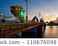 Dragon Bridge (Long Bridge) evening view, Vietnam, Danang, Dragon bridge Vietnam Dan 110676098