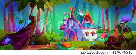 Magic tiny house of gnome or elf in forest Magic tiny house of gnome or elf in forest 110676513