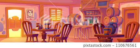 Western saloon interior design 110676561